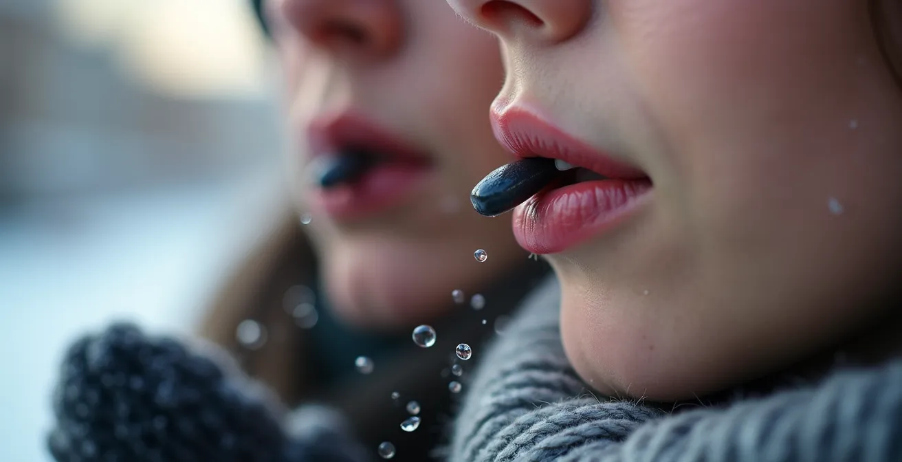 Vue macro comparative d'embouts plats et ronds en utilisation hivernale