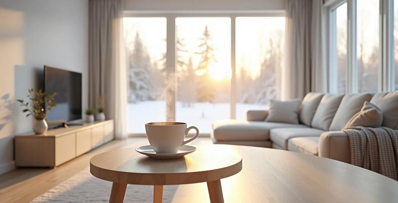 Intérieur de maison canadienne montrant la différence d'impact entre tabac et vapotage