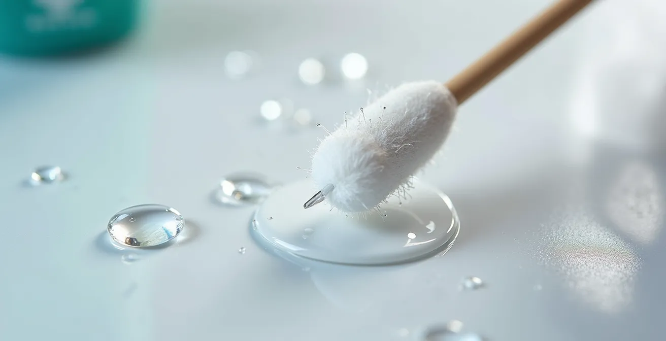 Processus de désinfection d'un embout de cigarette électronique avec de l'alcool isopropylique