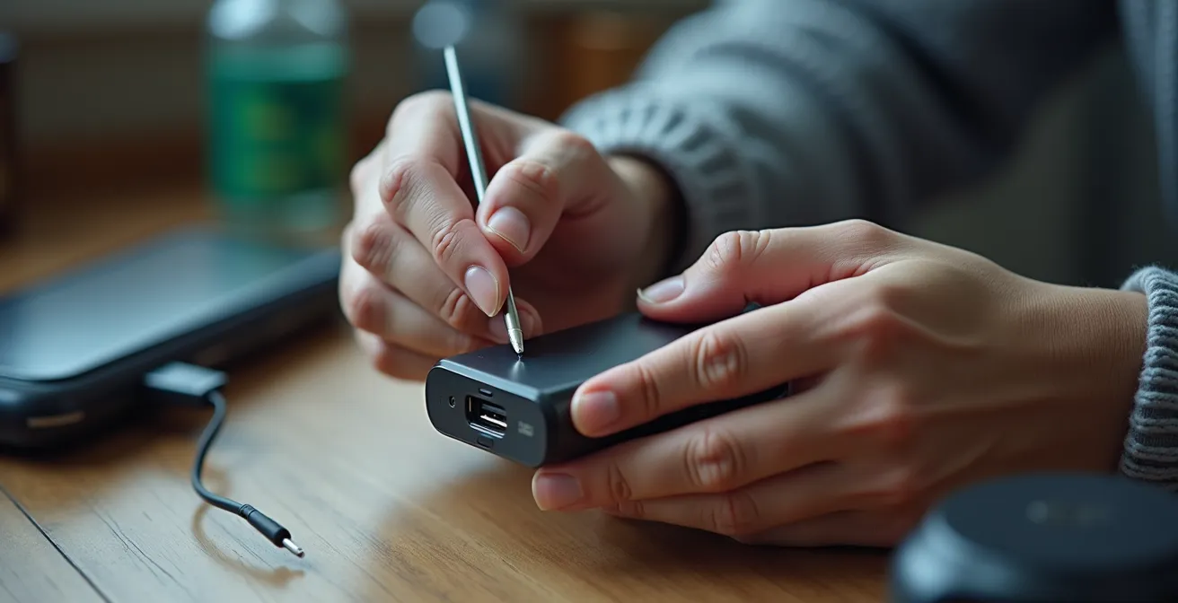 Méthode sécuritaire de nettoyage d'un port USB-C de cigarette électronique