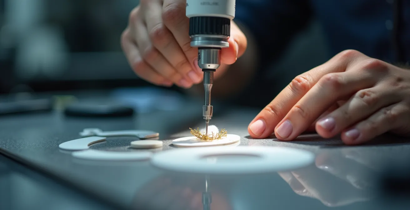 Démonstration de la technique de micro-perforation du coton d'une résistance avec une aiguille fine